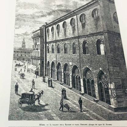 ミラノ・メルカンティ広場・17世紀〜19世紀図版集「La piazza dei Mercanti a Milano」